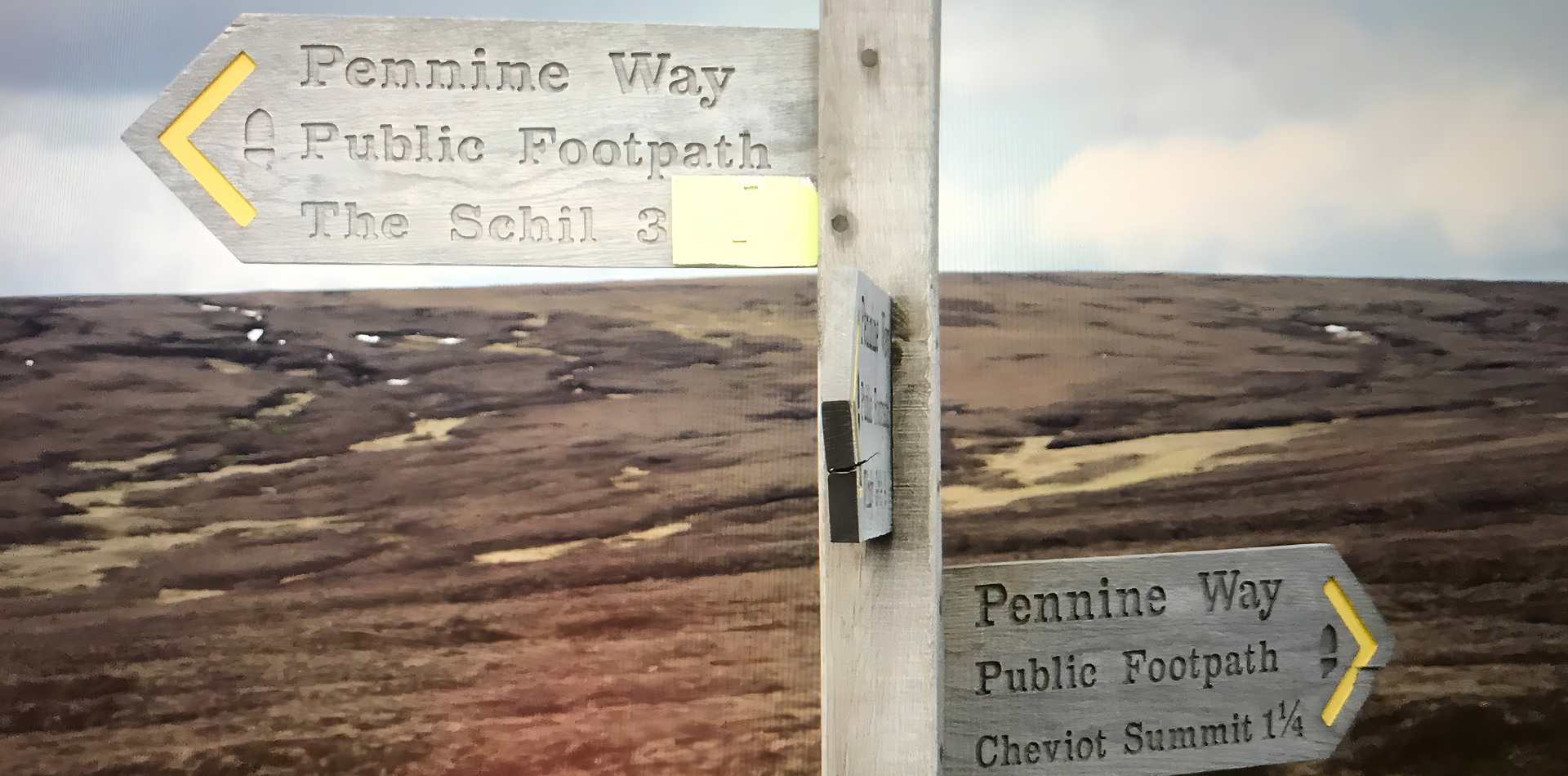 Signpost for the Pennine Way Public Footpath