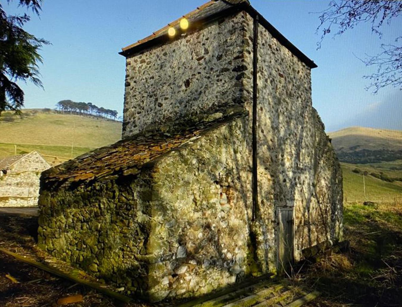 Side view of the Dovecot at Reedsford before building work begins in 2022