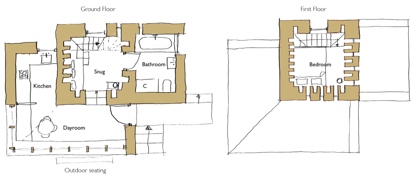 Floor-plan for the Wild-Plum holiday cottage The Dovecot at Reedsford