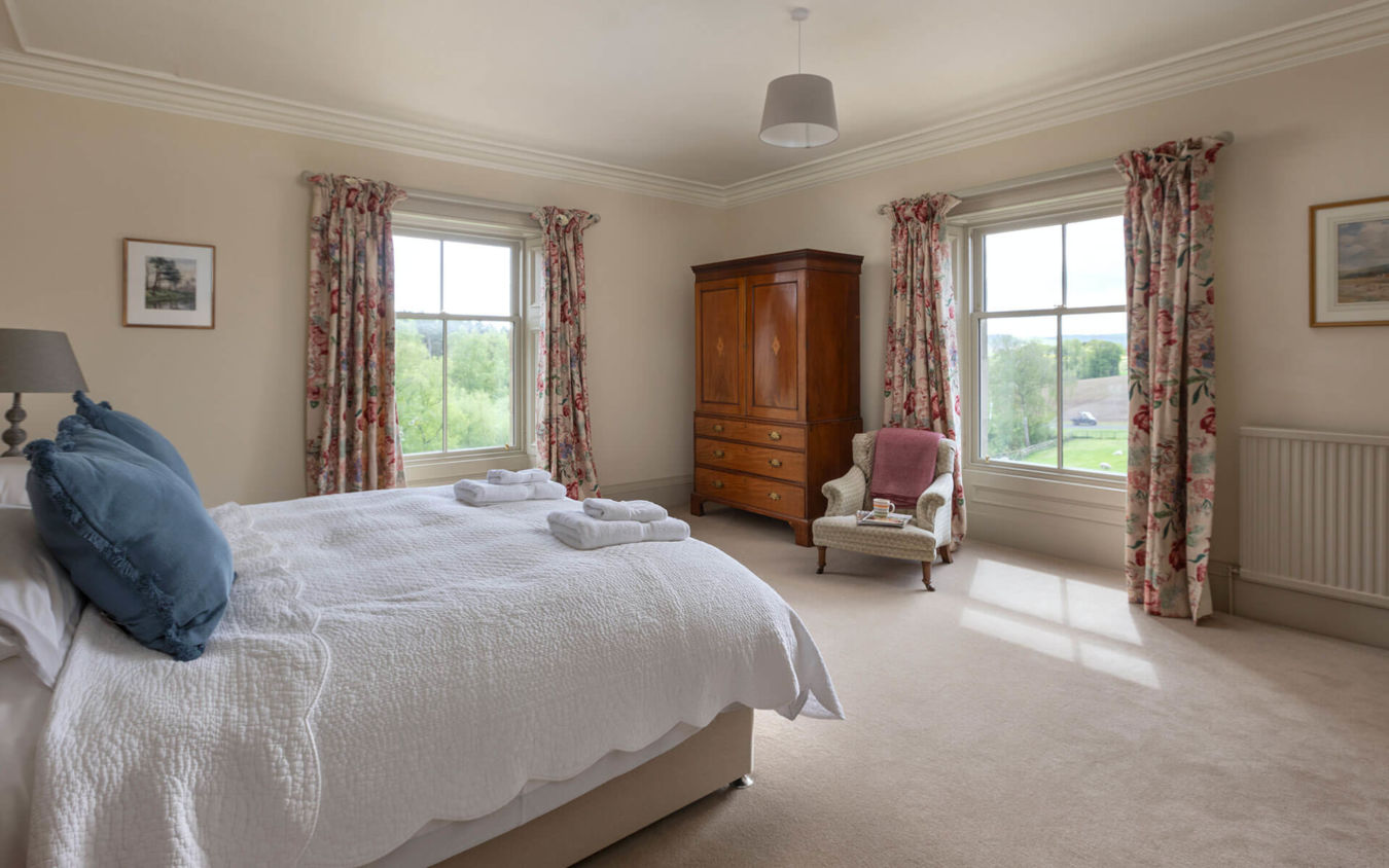 View from the second bedroom in Crookham Eastfield Farmhouse