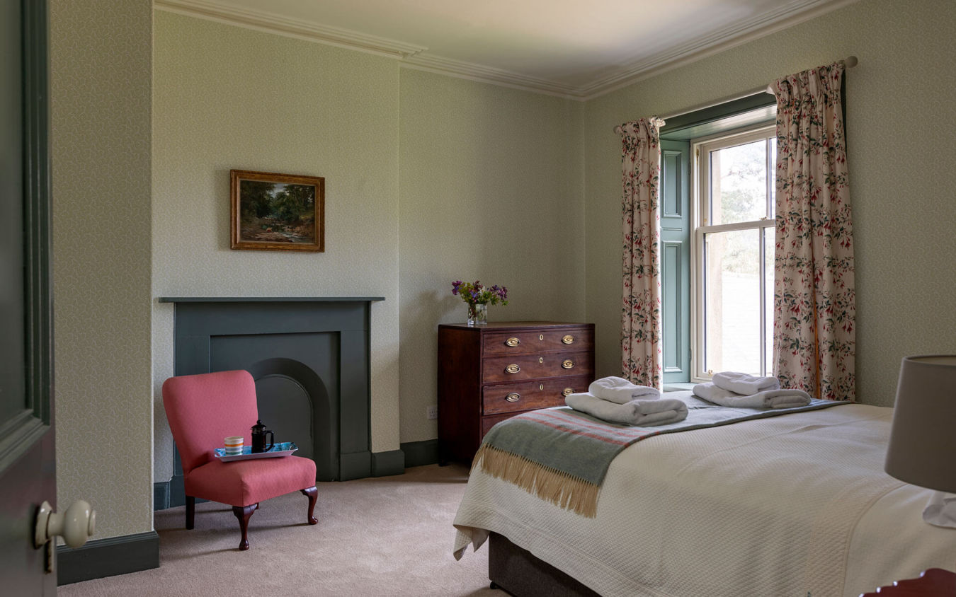 Small back bedroom in Crookham Eastfield Farmhouse, Holiday Home, Northumberland